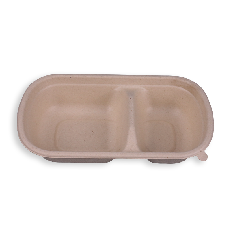 750ml de Bagaço de Cana Biodegradável Recipientes 2 Compartimentos